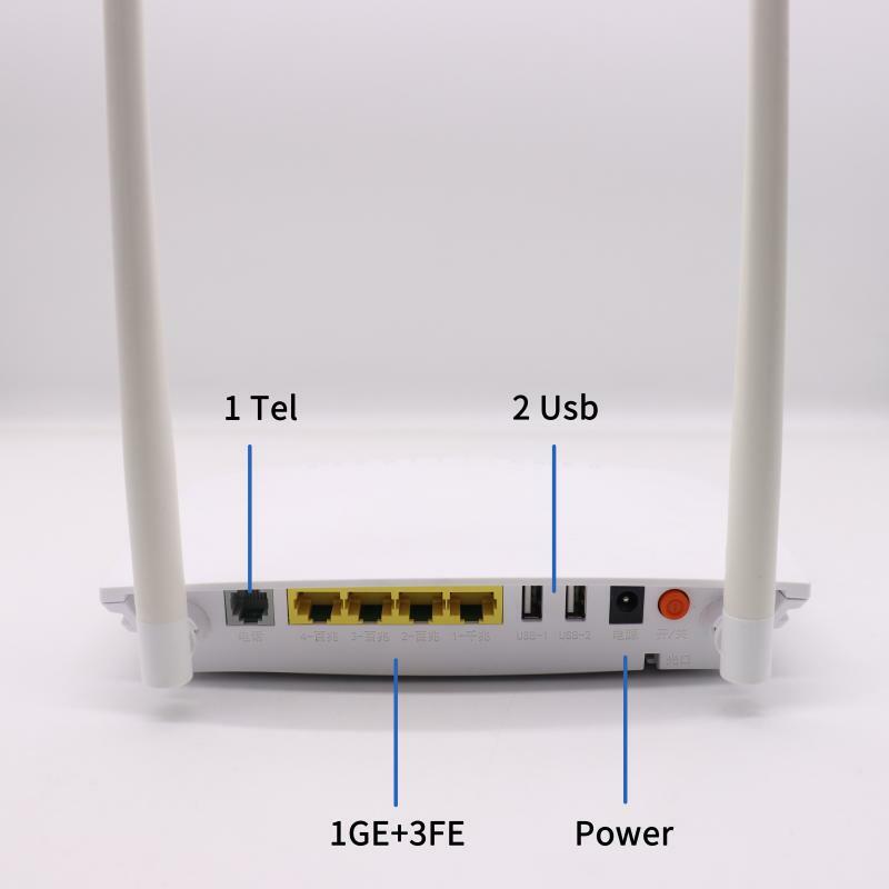 GM620 GPON ONU 5G ONT 1GE + 3FE + WLAN Modem serat Wifi memiliki ONUS GPON ONT dual band 4G tanpa daya bekas gratis pengiriman