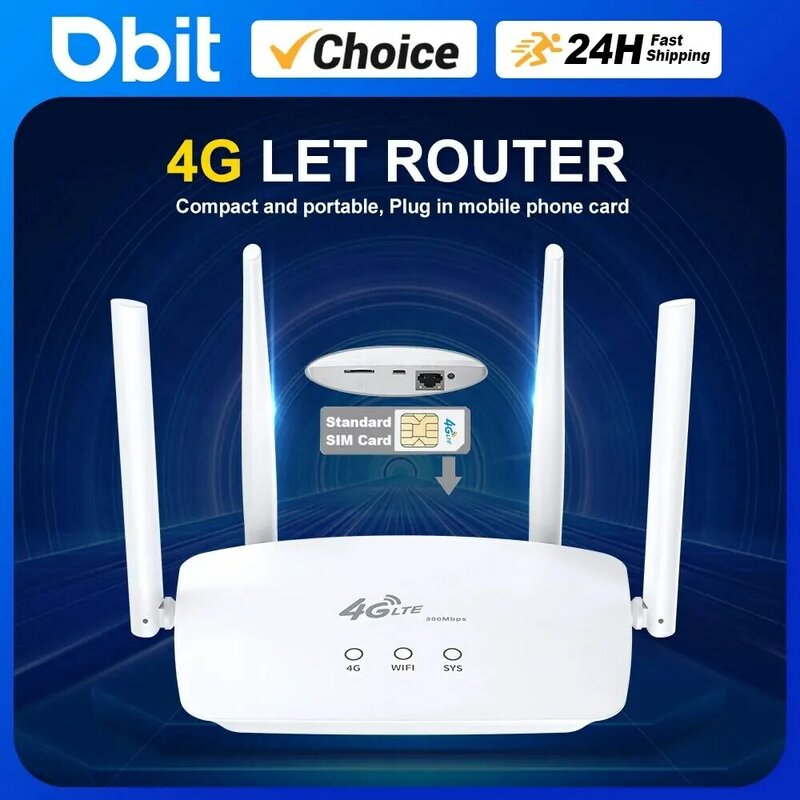 DBIT WiFi Router Cartão SIM 4G Modem Router Lte 4 Gain Antenas Suporta 32 Conexões de Dispositivos Aplicáveis à Europa Coréia