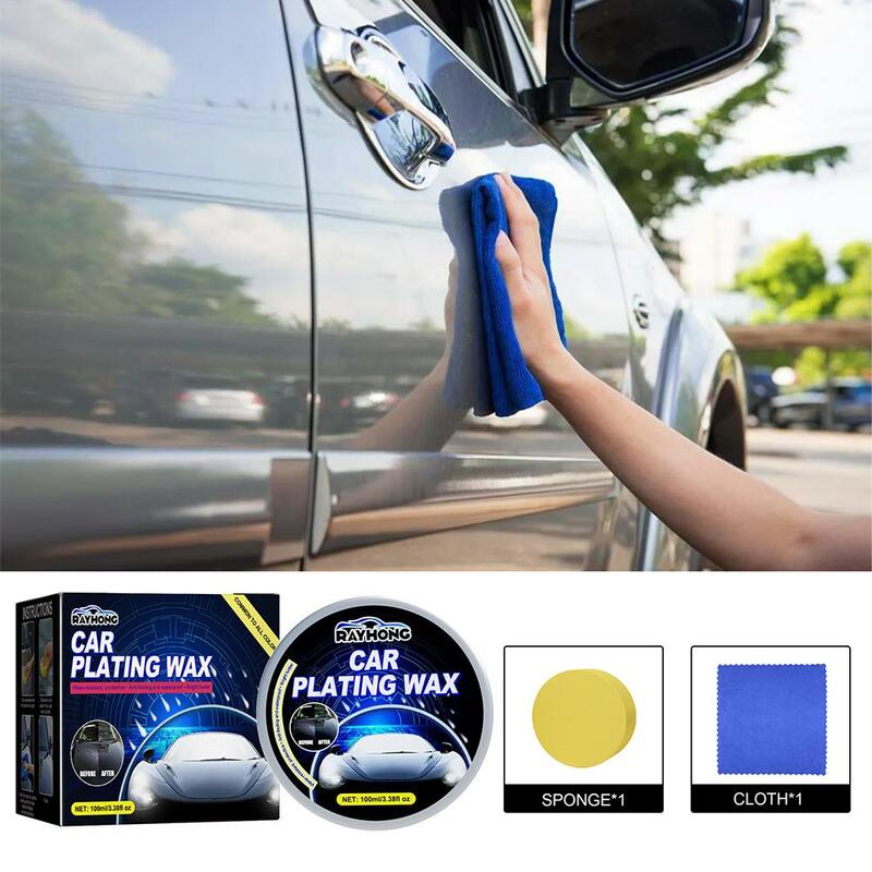 110ML Car Wax Crystal Plating Hard Glossy Wax Layer Surfaces Waterproof Coating Car Film High-Gloss Solid Black Polishin Ce Q1M1