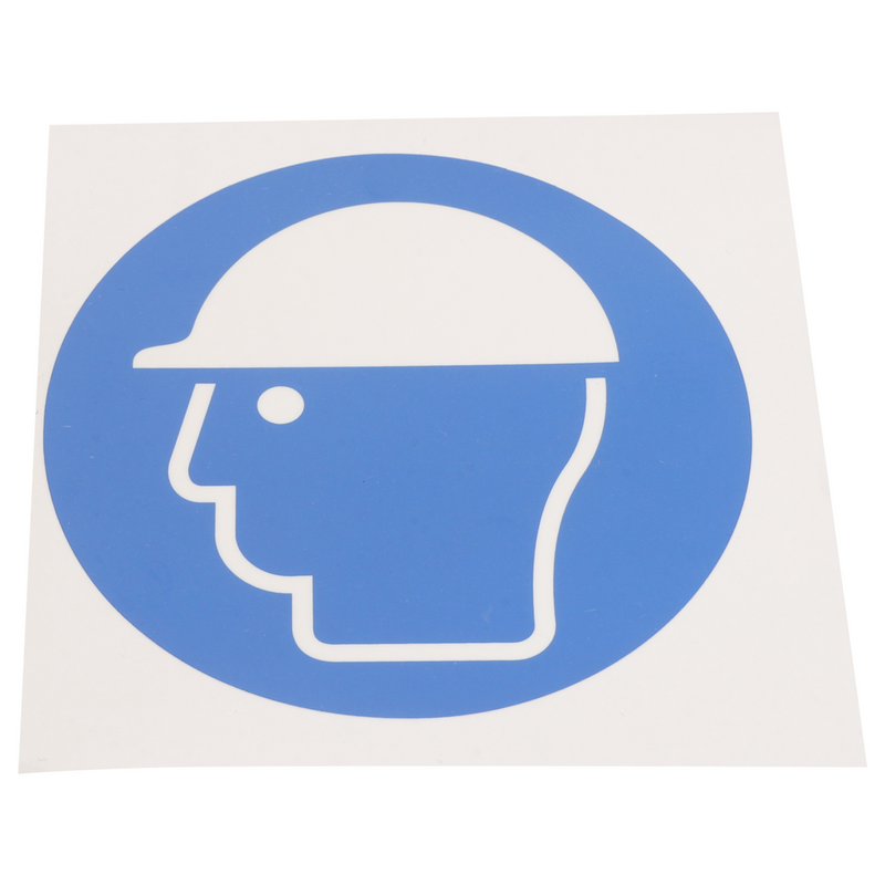 Etiqueta adhesiva de advertencia para protección de la cabeza, calcomanía adhesiva para uso, Pp, sombrero duro