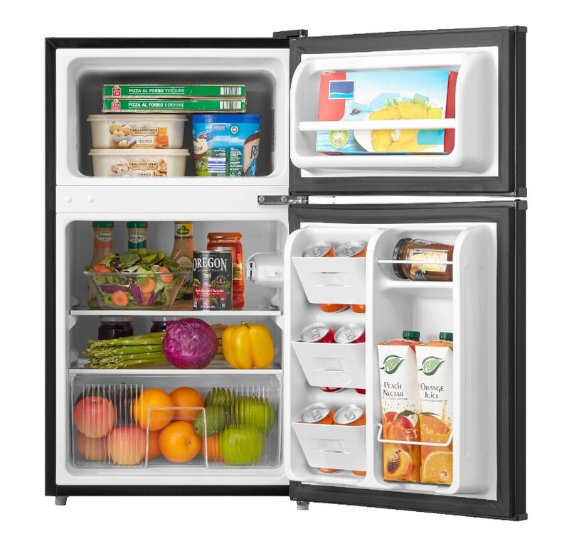 Arctic King 3.2 Cu ft Mini frigo a due porte con congelatore, nero, E-Star, ARM32D5ABB