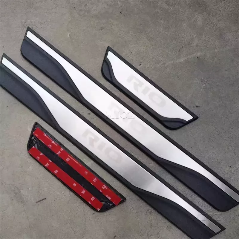 For KIA RIO 3 4 5 X LINE Accessory 2014-2024 Stainless Carbon Car Door Sill Kick Scuff Plate Guard Pedal Protector Cover Styling