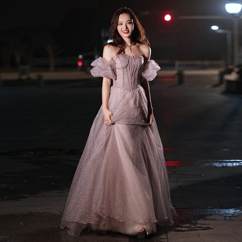 2022ใหม่ Vintage Prom ชุดคลาสสิกไม่มีสายหนัง Vestido De Fiesta De Moda Elegant Off Shoulder Lady ชุดราตรีชุด