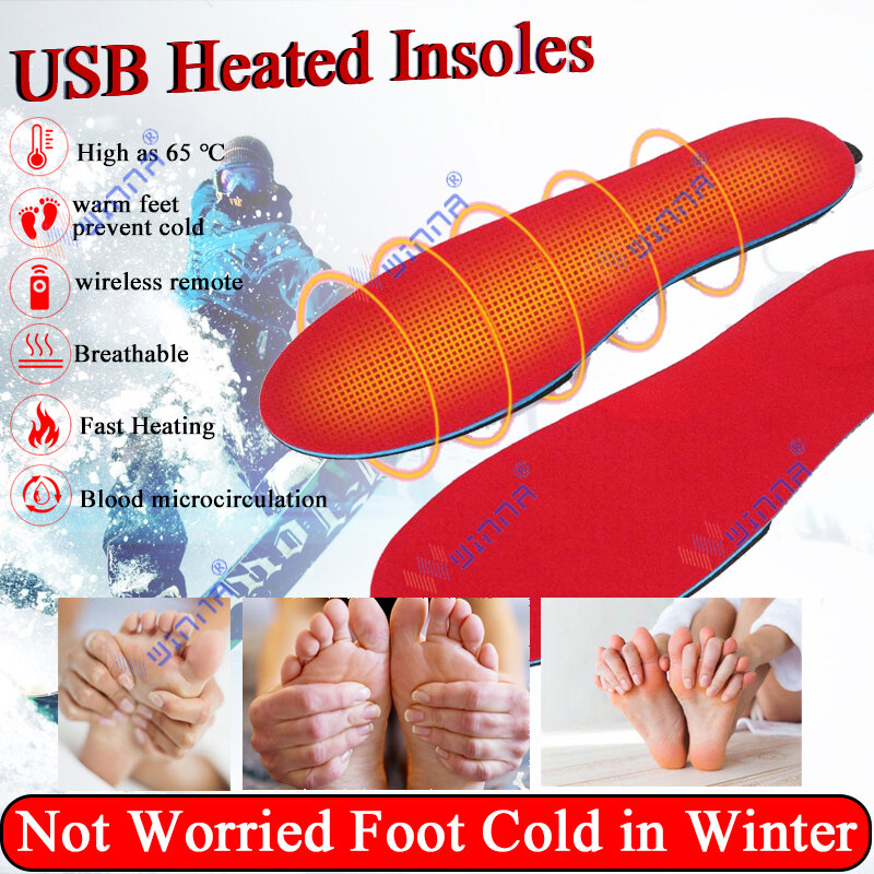 New 2000mAh heated insole, rechargeable unisex electric heating pad to keep warm during winter skiing and cycling sports