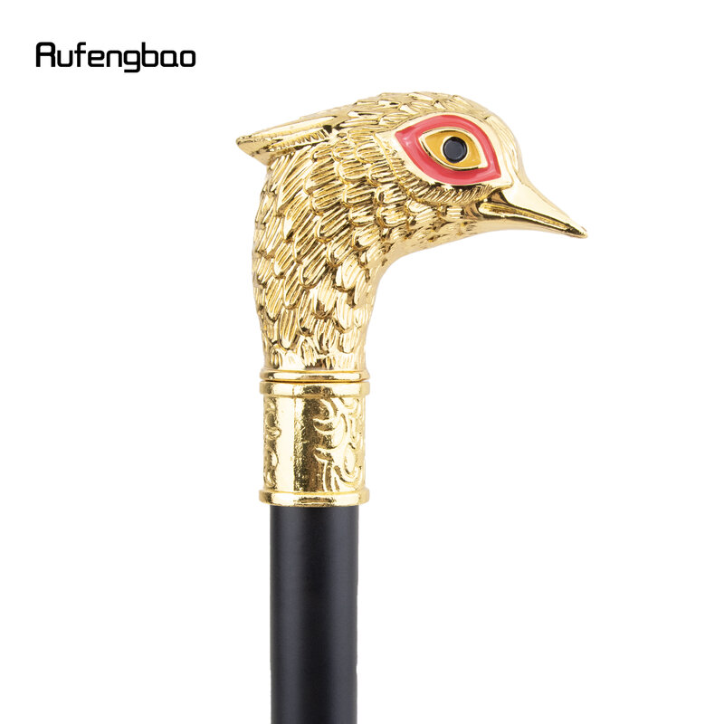 Cabeza de pájaro dorado, ojo rojo, Animal, bastón decorativo de moda, fiesta Vintage, Crosier de caña para caminar, 93cm