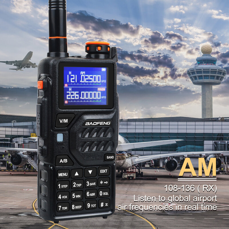 Baofeng K5PLUS FM AM VHF/UHF Любительская рация портативная двухсторонняя рация NOAA VOX 3 функция сканирования простота сопряжения секундомер