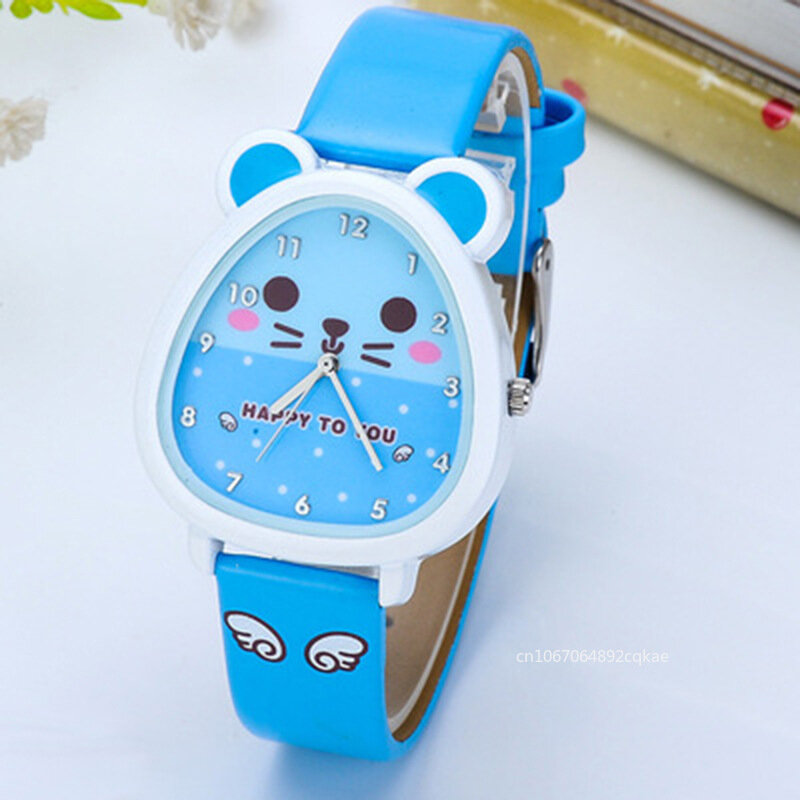 Girls Cute Cartoon Watches Kids Quartz Analog Leather Wristwatches Cartoon Children Watch Birthday Girls Clock Gift