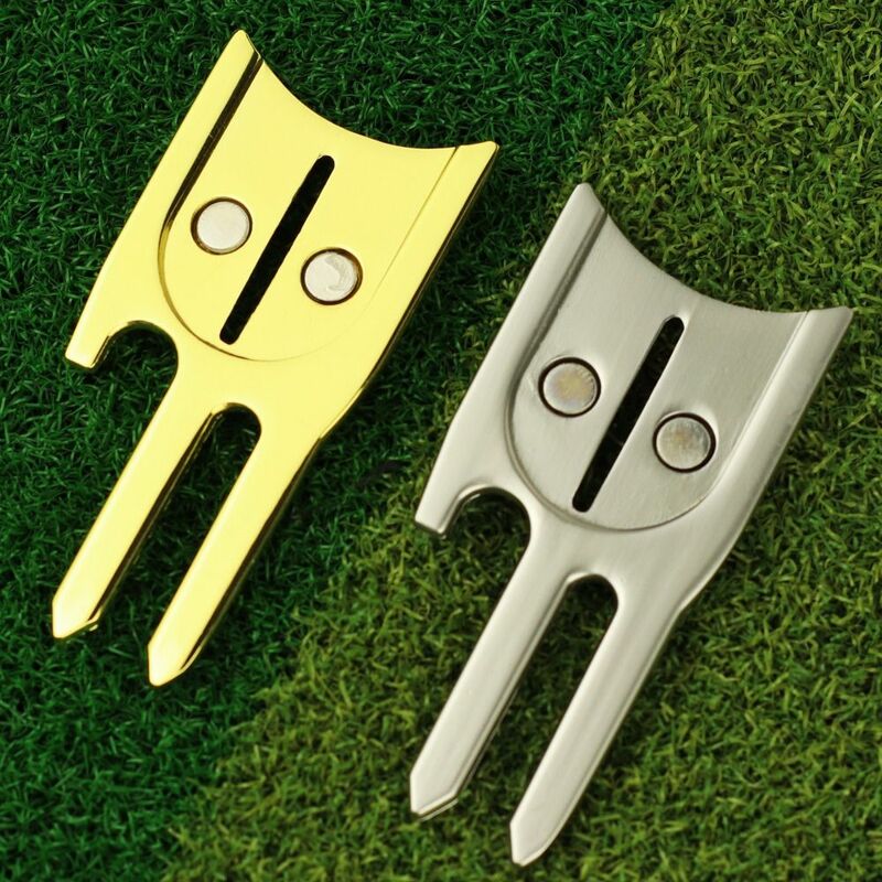 Bidik 6 dalam 1 alat Divot magnetik, garpu hijau Golf tahan karat Ultra ringan tahan lama, alat perbaikan Golf Klub