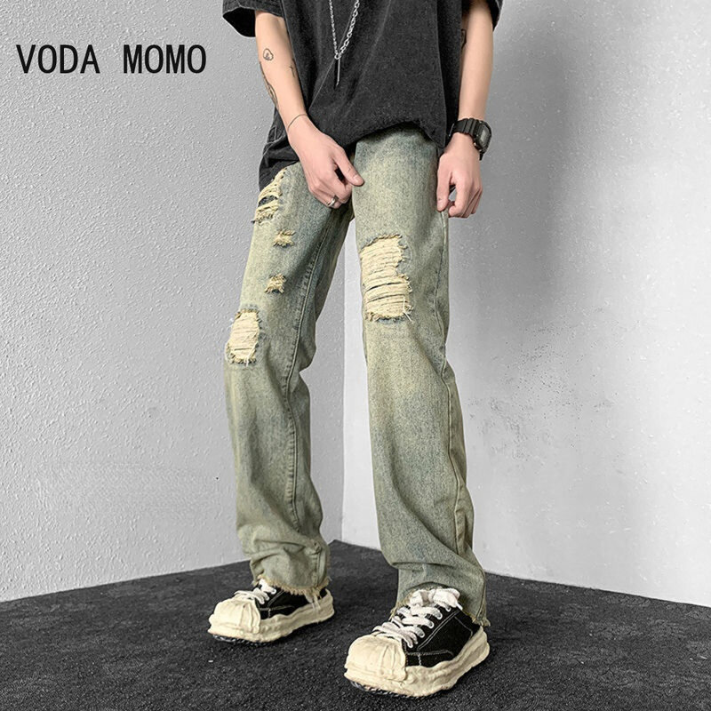 European Jeans hiphop Hombre Jean Men Embroidery Patchwork Ripped Jeans For Men Trend Brand Motorcycle Pant Mens Jean Skinny