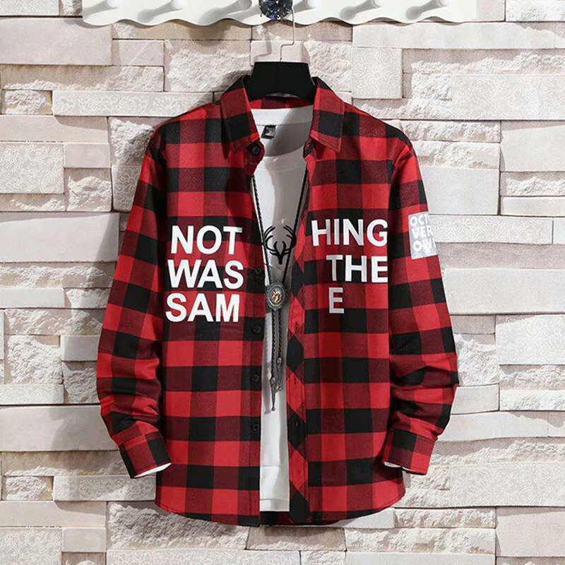 Korean Version Men's Checkered Long Sleeved Shirt 2024 New High-Quality Trendy And Handsome Youth Travel Vacation Jacket Shirt