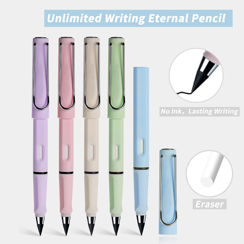 Wieczny ołówek nieograniczone pisanie bez pióro atramentowe ołówki do pisania zestaw do szkicowania papeterii Kawaii długopis przybory szkolne