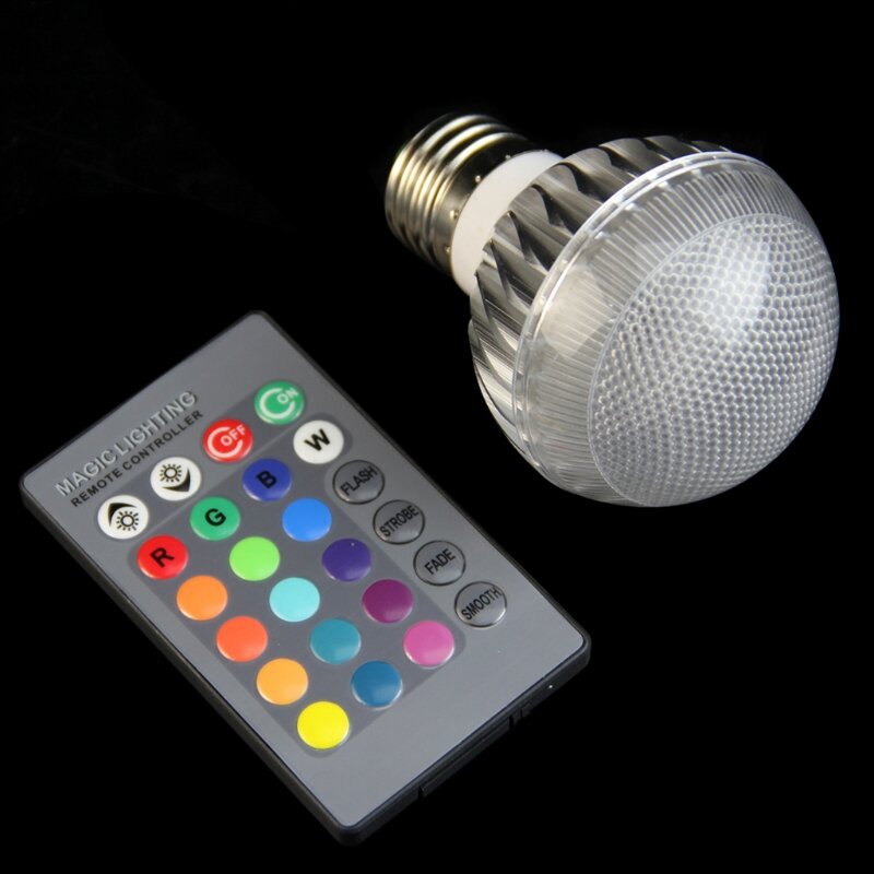 G6DA E27 Светодиодная лампа с регулируемой яркостью, 16 цветов, RGB лампочка, 220 В, светодиодная лампа, точечный светильник, 15
