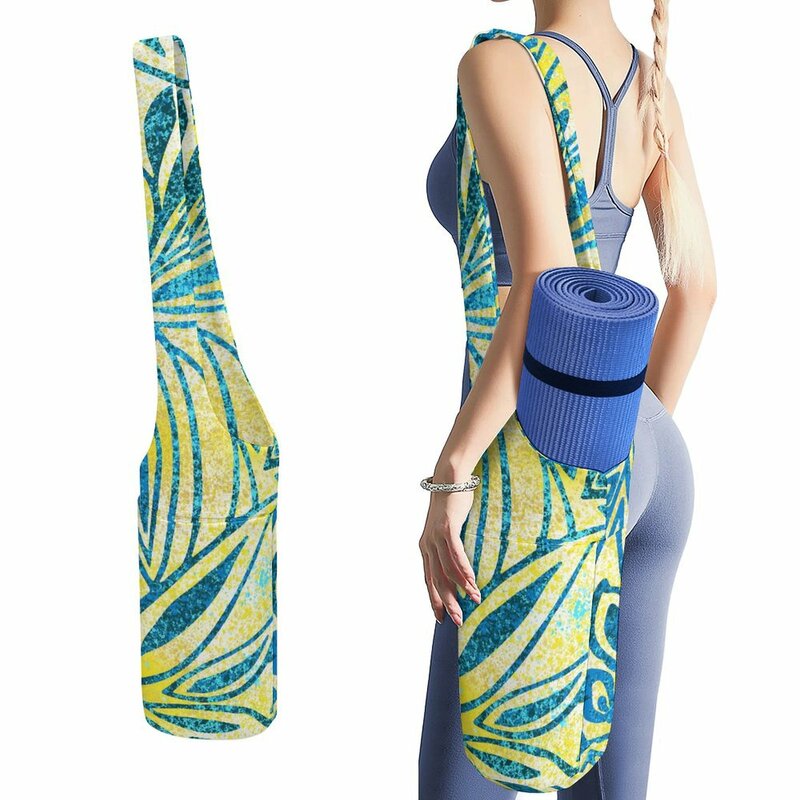 3D impresso Sports Bag para Yoga Mat, Saco de armazenamento de fitness, Polynesian Custom Pattern, Retro, Novo, 2024