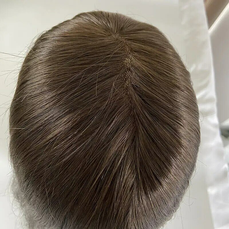 Mono halus dengan dasar Pu sistem puncak wanita ujung rambut lurus panjang untuk wanita 100% wig rambut manusia Remy untuk hiasan rambut wanita