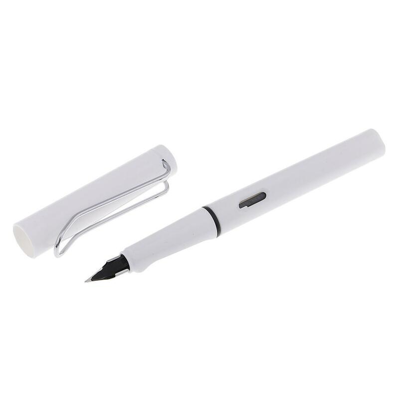 2X 만년필 잉크 펜 쓰기 펜, 사무실 학교 학생용 문구, 흰색