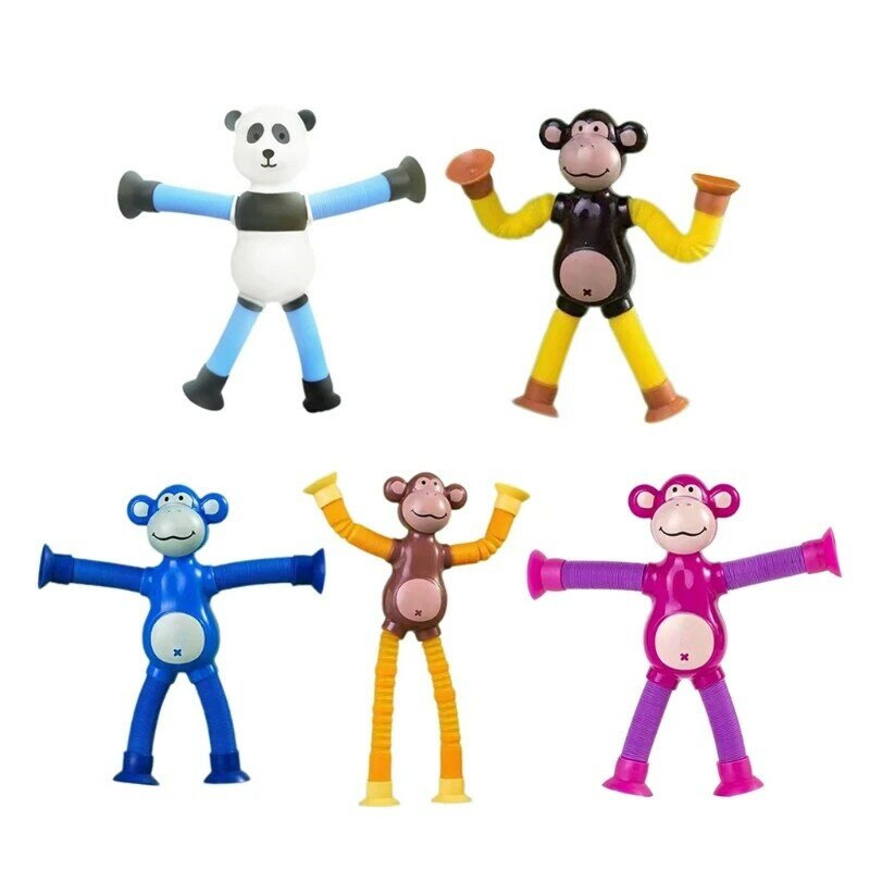 漫画猿の形伸縮吸盤感覚玩具拡張可能な吸盤玩具ドロップシップ