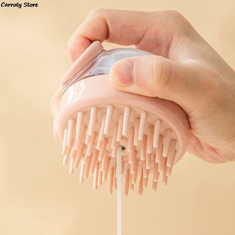 Shampoo escova para senhoras, cabeça massagem e couro cabeludo, silicone pente, arranhando artefato