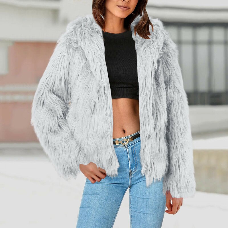 Abrigo de terciopelo de visón grueso para mujer, ropa de invierno, chaqueta peluda coreana, abrigo corto de felpa de piel de conejo sintética suelta, nueva versión