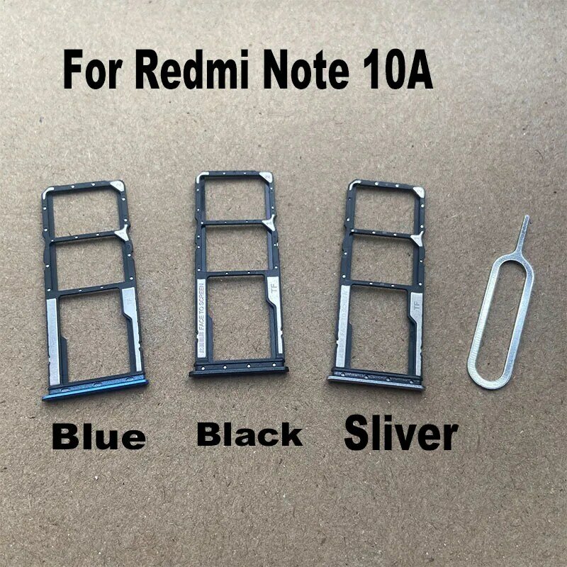 Slot Holder da bandeja do cartão SIM, Adaptador de soquete, Conector, Peças de reparo, Substituição, Novo, Xiaomi Redmi 10A, 10C