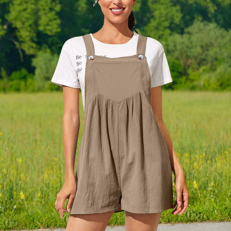 Rompers Overalls Loose Adjustable Womens Shortalls Soft Comfortable Overalls Sleeveless With Pockets For Girlfriend Mother Wife