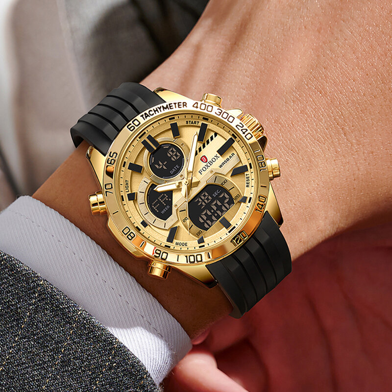 LIGE jam tangan olahraga pria, jam tangan Fashion bisnis silikon tahan air kuarsa Digital tampilan LED hadiah Montre Homme