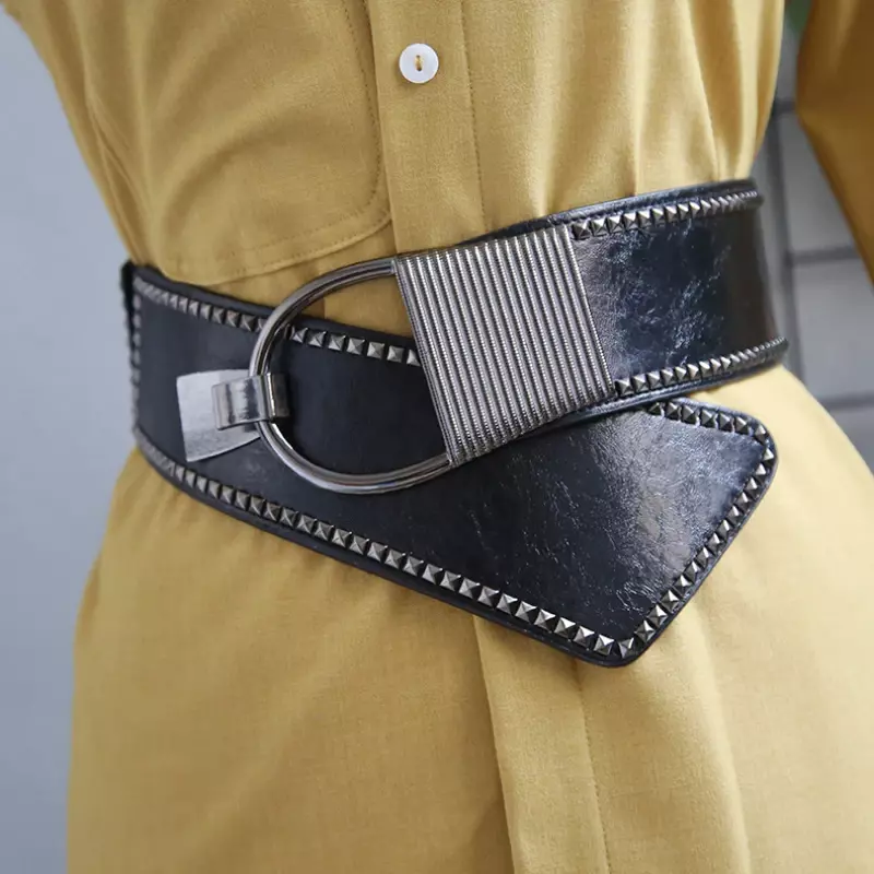 Cinturón de decoración de moda para mujer, abrigo de vestido personalizado versátil, pretina elástica, capa exterior ancha y fresca