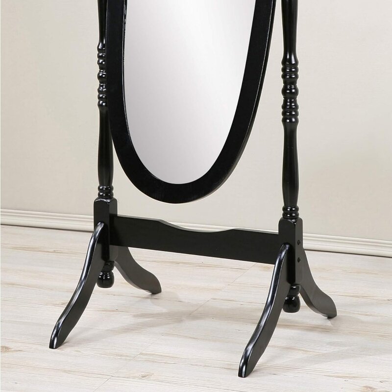 Miroir de sol en bois de style traditionnel, meubles complets, sans finition, miroirs décoratifs noirs