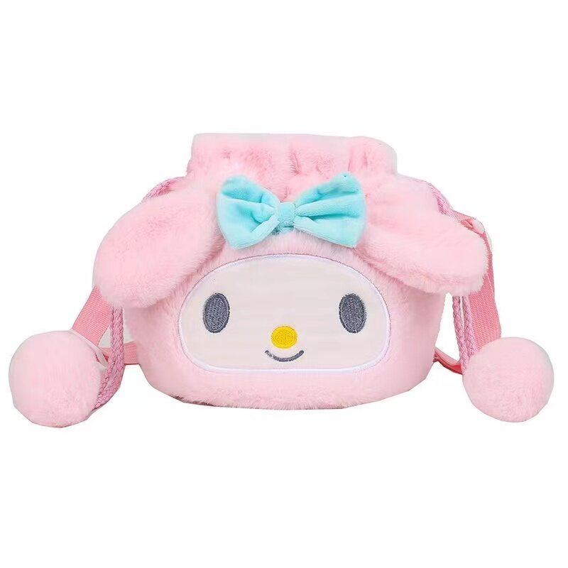 Kuromi hello kitty brinquedo bolsa de pelúcia sanrio pochacco carteira saco cinnamoroll mochila bonito minha melodia plushie pocketbook