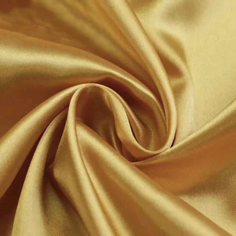 Golden Fabric, Shiny Gold Satin Lining Cloth for Sewing