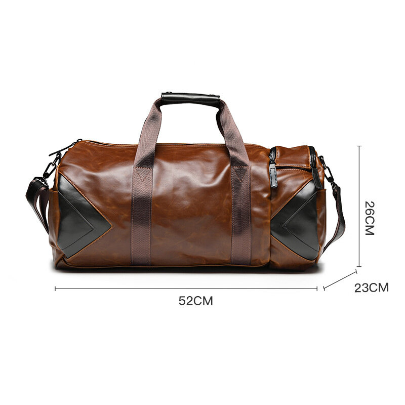 Vintage Large Capacity Men Travel Bag PU Leather HandBag Weekend Man Luggage Bag Duffel Tote Bag Male Shoulder Crossbody Bag