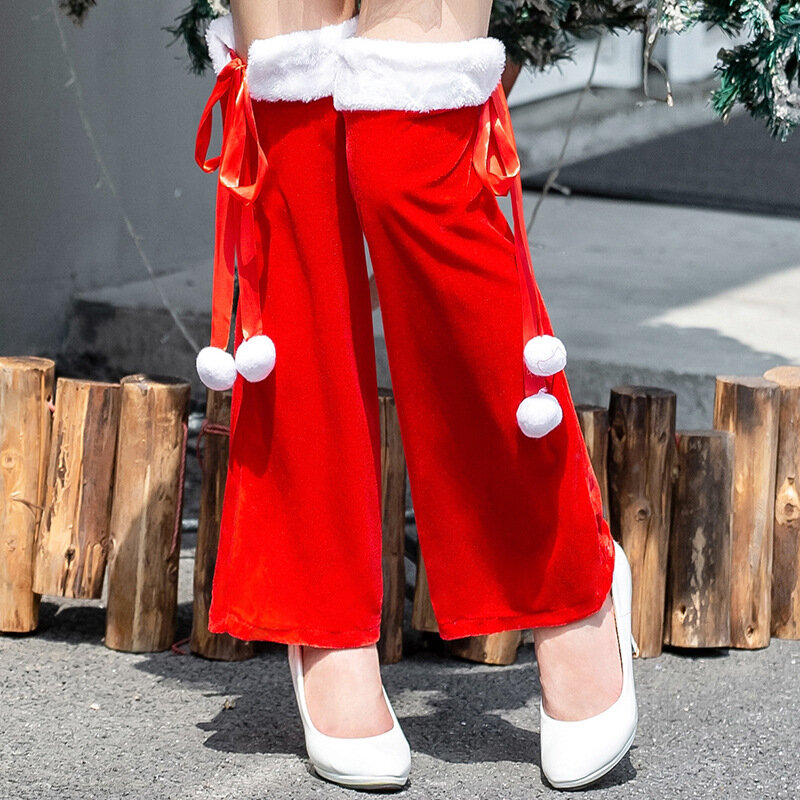 Scaldamuscoli in pelliccia da donna copriscarpe Santa Christmas Winter scaldamuscoli Party Performance Design manica alla caviglia