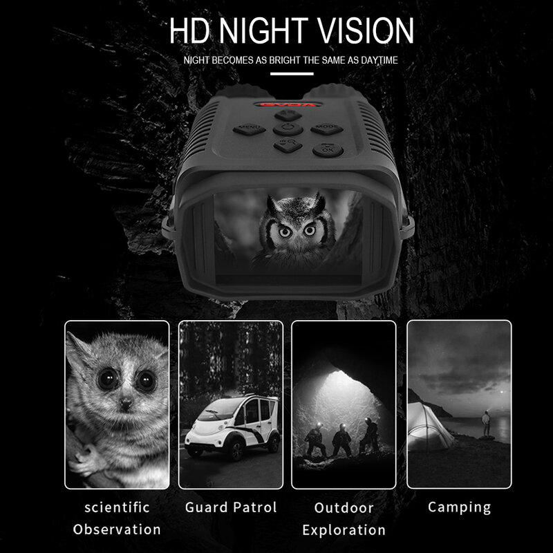 GVDA-Mini binoculares digitales de visión nocturna, dispositivo infrarrojo, telescopio de caza, Zoom 4X, día y noche, gafas de visión nocturna de doble uso