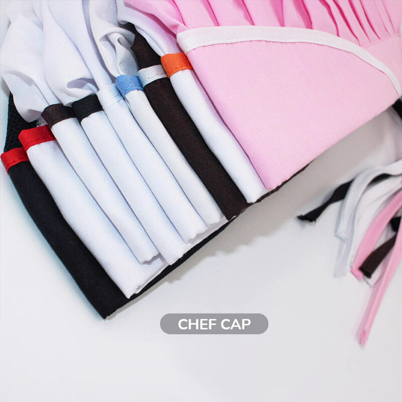 Elastic Chef Hat para homens e mulheres, Dustproof Cooking Cap, Food Catering Kitchen Hat, Hotel Bakery Work Uniform, Restaurantes Cook Cap, 2 PCs
