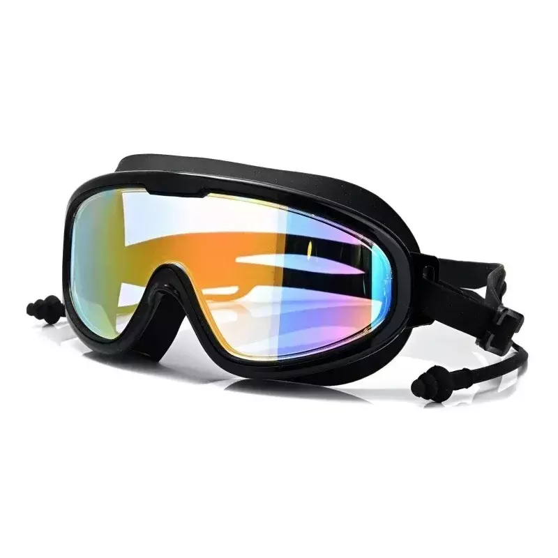 Óculos de silicone macio à prova d'água para homens e mulheres, armação grande, óculos de natação profissional anti-nevoeiro, óculos UV