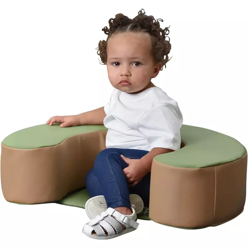 Busa sofa anak-anak baru lahir, bantal lantai lembut dalam ruangan, kursi penopang bayi, sofa bayi, Sage/tan