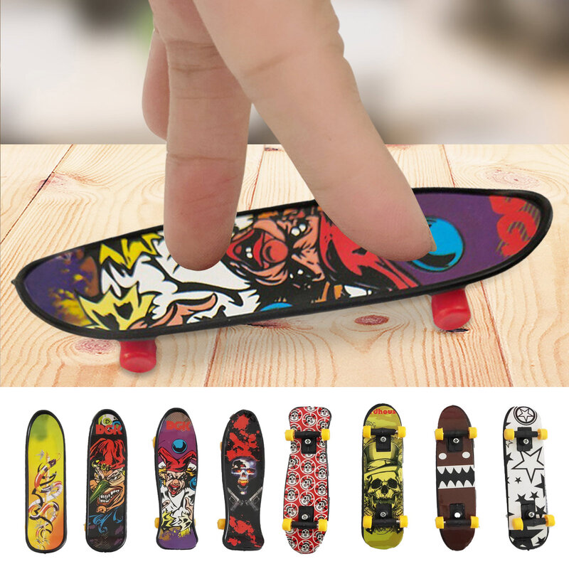 Skateboard Jari Mini Cetakan Ganda Papan Jari Kreatif Ujung Jari Warna-warni Gerakan Meluncur Mainan Pesta untuk Anak-anak Hadiah Dewasa