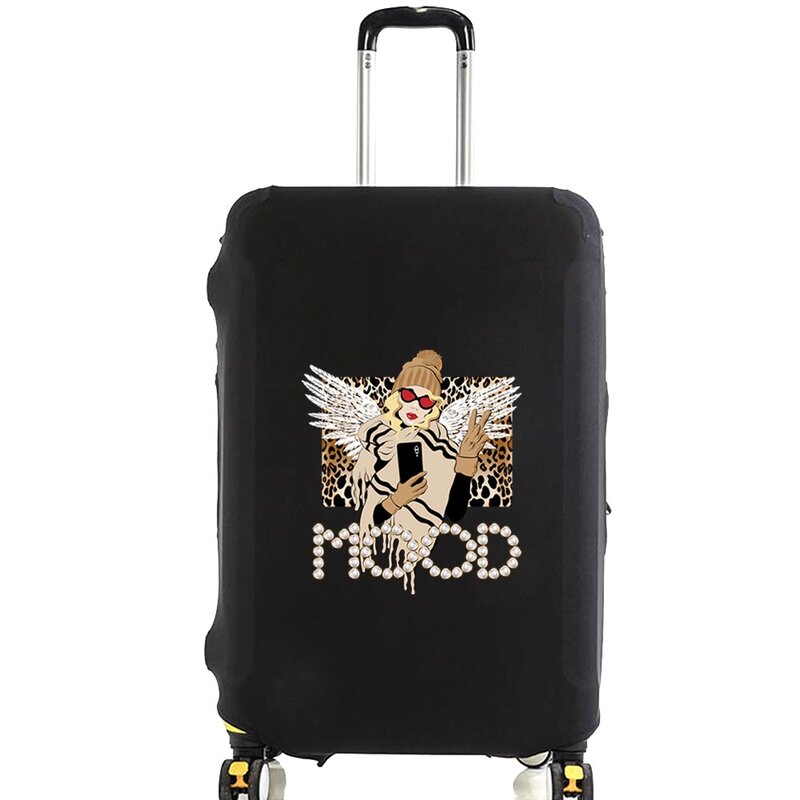 Juste de bagage de voyage imprimé léopard, accessoires de voyage, valise de protection anti-poussière pour chariot, étui de vacances