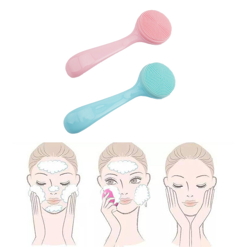 Cepillo limpiador Facial de silicona de doble cara, herramienta portátil para el cuidado de la piel, masaje Facial Suave, removedor de espinillas