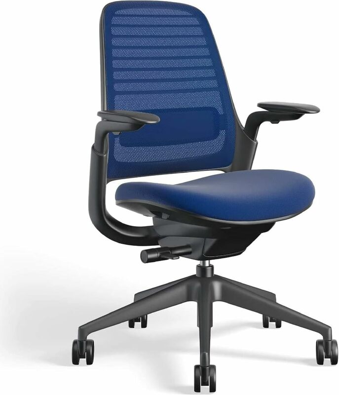 Офисное кресло, ковер с колесами, контроль веса, поддержка спины и поддержка рук-легкая сборка, королевский синий