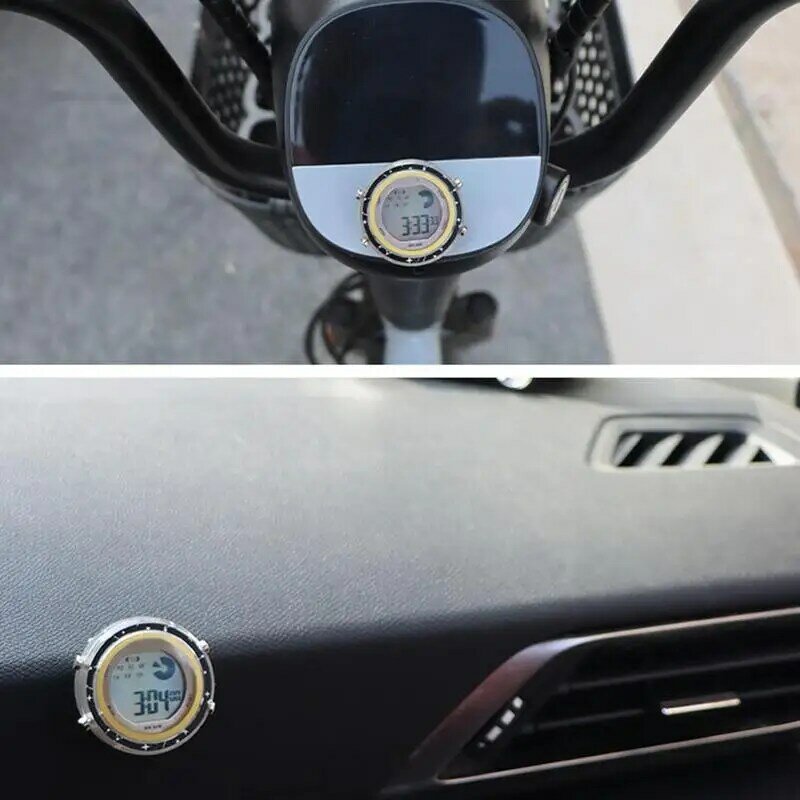 Luminosa Dial Motocicleta Relógio, relógios digitais à prova d'água para veículos, Stick-On Motorbike Mount Watch, SUV Car e Auto