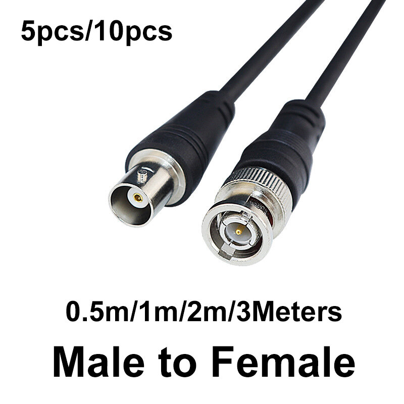 0.5M 1M 3/2m BNC macho para fêmea Adaptador plug conector de vídeo Linha coaxial adaptador Cabo para câmera CCTV Extensão