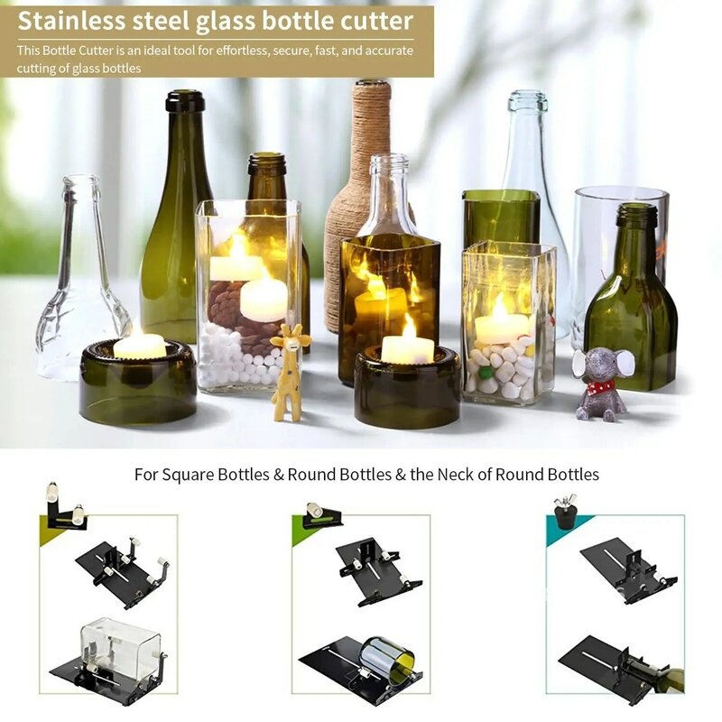 Coupe-bouteille en verre, outil de coupe, carré et rond, vin, bière, sculptures en verre, machine de bricolage