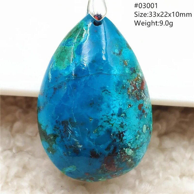 Natural Blue Azurite Malachite จี้สร้อยคออัญมณีหายาก Azurite Chrysocolla ผู้หญิงผู้ชายน้ำ Drop สร้อยคอ Malachite AAAAAA