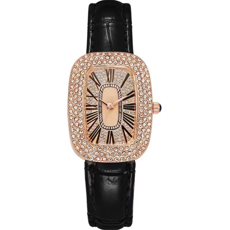 ผู้หญิงหรูหรา Casual นาฬิการูปไข่ใหม่ควอตซ์ Zircon นาฬิกาข้อมือของขวัญนาฬิกาข้อมือ