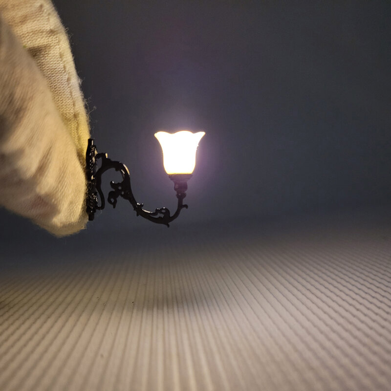 1/87 scala HO lampade da parete classiche a collo di cigno lampione modello che fa lampade da parco ferroviario luci bianche calde/fredde