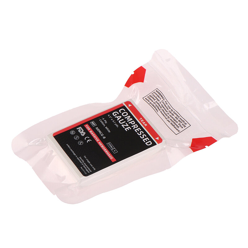 1PCS Essential First Aid Kit Medical Wound Dressing Stop The Bleed Kit Rhino Z-Folded Compressed Sterile Gauze White Cotton