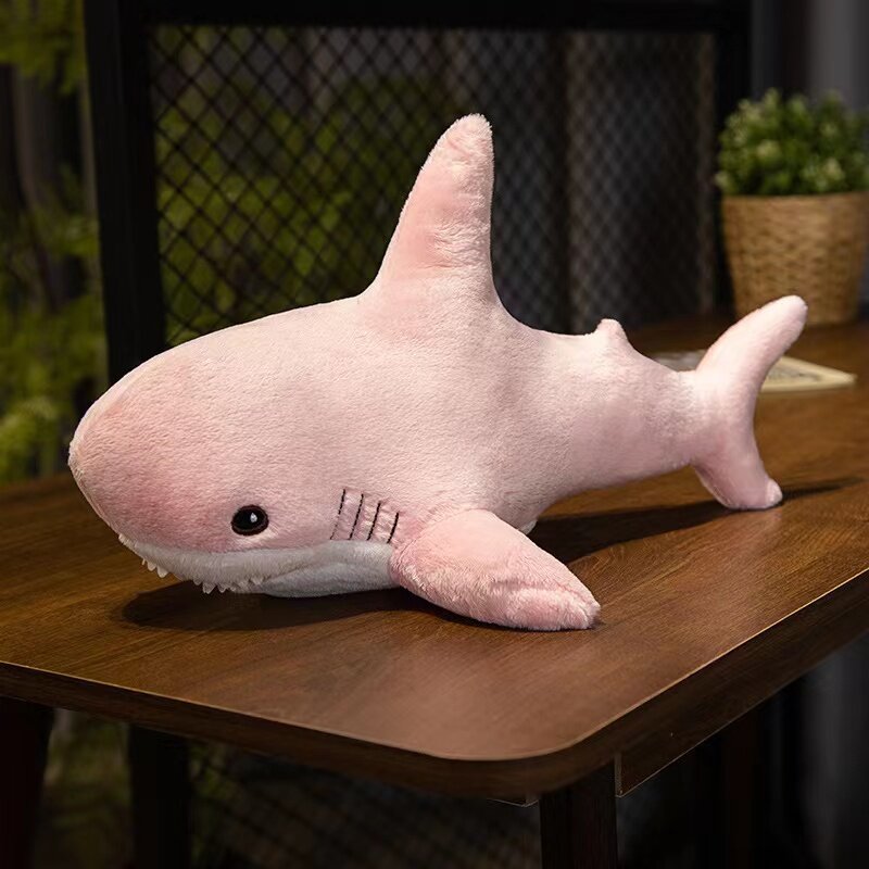 Juguete de peluche de tiburón gigante para niños, almohada de lectura de Animal Speelgoed, regalo de muñeca, cojín suave, 45 cm, 60cm