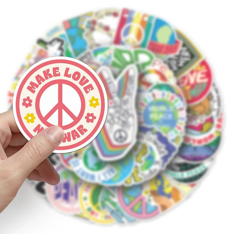 ملصقات جرافيتي من سلسلة السلام العالمي ، مناسبة لأجهزة الكمبيوتر المحمول ، خوذة ، زخرفة سطح المكتب ، ألعاب ذاتية الصنع ، بيع بالجملة ، 50 *