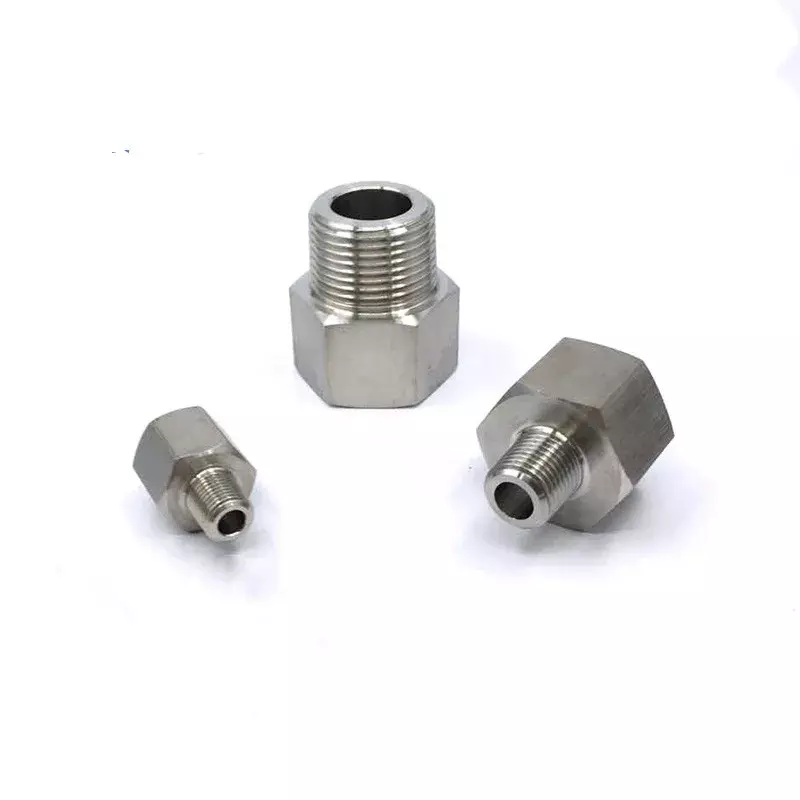 1/8 "1/4" 3/8 "1/2" 3/4 "BSP Benang Perempuan Ke Laki-laki 304 Pipa Baja Tahan Karat Pas Adaptor Konektor Tahan Tekanan Tinggi