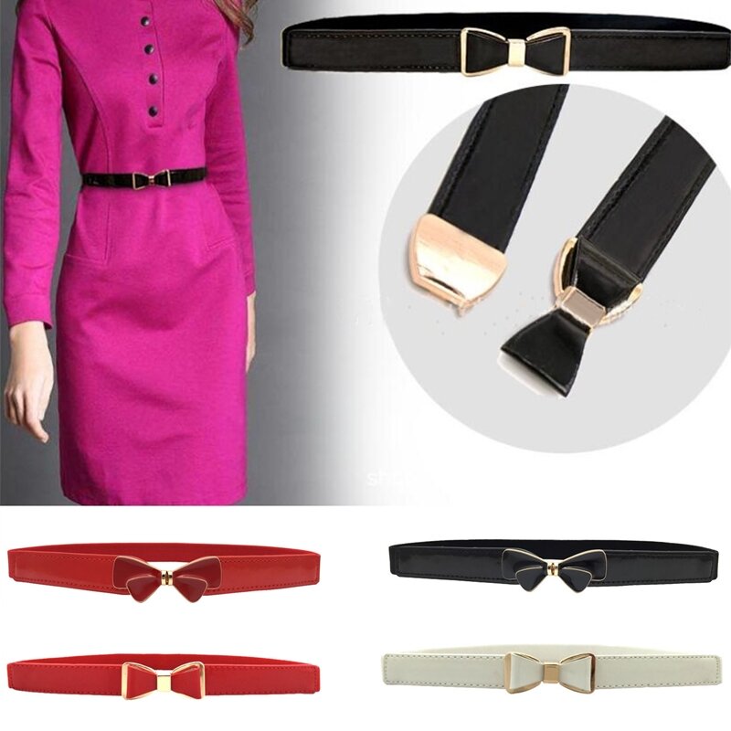 Cintura con fiocco cinturini con cinture con fibbia cinturino elastico sottile per pantaloni eleganti accessori abbigliamento Cinturon Mujer cinture donna
